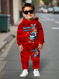 Autumn New Comfortable Casual Boys' Animal-patterned Hooded Sweatshirt and Long Pants