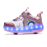 Kids Girl Runaway Mermaid Princess Roller Skates Charging Wheels Sneakers Shoes