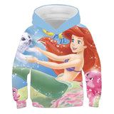 1-12T Kid Baby Girl Mermaid 3D Digital Printing Hoodie