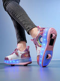 Kids Girl Runaway Mermaid Princess Roller Skates Charging Wheels Sneakers Shoes