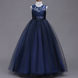 Kid  Girls Sleeveless Mesh Show Host Princess Dress