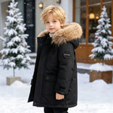 Boys' Cotton Clothes Children's Large Fur Collar Parker Children's Thickened Down Cotton Fur Collar Jacket