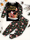 Flame Retardant and Fireproof Fabric Children's Long-sleeved Pajamas Set Loungewear