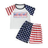 Baby Boy Girl Summer Independence Day Short T-Digital Printed 2 Pcs/set