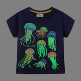 Kid Baby Boy Short Sleeve Summer Crew Neck Cartoon T-shirt Top
