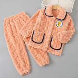 Kid Boy Girl Flannel Coral Velvet Winter Pajamas