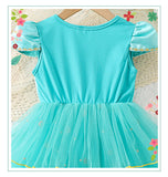 Jasmine Jasmine Princess Dress Lake Blue Sequin Short Sleeve Tutu Girls Halloween Cos Dress