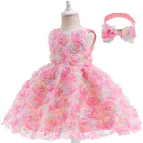 1-6T Kid Girl Summer Sleeveless Flower V-neck Dresses