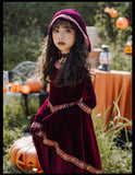 Halloween Costume Kids Vintage Court Style Vampire Witch Costume Little Red Riding Hood