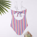 Family Matching Striped One-piece Swimsuit Parent-Child Swimwear