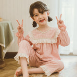 Kid Girl Autumn Thin Long-sleeved Loungewear Pajamas