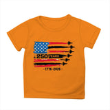 Kid Girl Boy 250th Anniversary Independence Day Printed Comfortable Casual T-Shirt