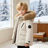 Boys' Cotton Clothes Children's Large Fur Collar Parker Children's Thickened Down Cotton Fur Collar Jacket