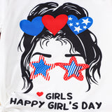 Kid Baby Girl Summer Short-sleeved Independence Day Two-piece Set