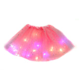 Kid Girl Sequined Led Illuminated Tutu Half-body Mesh Skirts