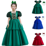 4-14T Kid Girl Princess Temperament Long Dress Mesh Christmas Dresses