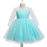 Kid Girls Spring Mesh Gauze Pengpeng Princess Performance Dresses