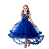 Kid Girl Bronzing Embroidered Mesh Wedding Flower Tutu Dresses