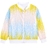 1-14T Kid Baby Girls Sequined Trendy Fashion Coats Jackets
