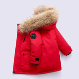 Boys' Cotton Clothes Children's Large Fur Collar Parker Children's Thickened Down Cotton Fur Collar Jacket