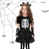 AOTHSO Halloween Girls Luminous Skeleton Children's Costume Ballet Skirt Dress