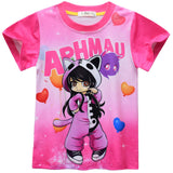 Kid Girl Anime Game Aphmau Short Sleeved Home Pajamas