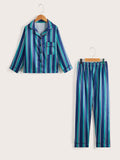 5-12Y Kid Girl Autumn Faux Silk Long-sleeve  Loungewear Pajamas