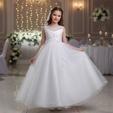 Kid Girl Flower Long Mesh Princess Birthday Show Dress