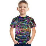 Kid Boy Geometric Graffiti 3D Digital Printing Casual T-shirt