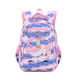 Kid Girl Primary School Striped Unicorn Cartoon Print Backpack