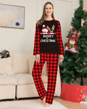 Family Matching Letter Plaid Printed Christmas Parent-child Loungewear Pajamas