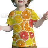 Kid Baby Boy Girl Fun Fruit 3D Digital Printing Casual Short Sleeve T-Shirt