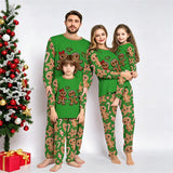 Family Matching Parent-Child 3D Printing Christmas Crew Neck Long Sleeve Pajama Homewear
