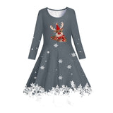 4-12Y Kid Girl Spring Autumn 3D Printed Long-sleeved Dresses