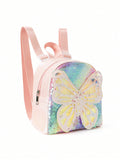 Cute Butterfly Fashion Backpack Mini Waterproof Sequin School Bag