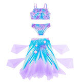 2-10T Kid Girl Mermaid Swimsuit Princess Beach Bikini 3 Pcs/set
