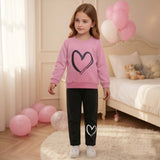1-6T Kid Girl Ins Love Long-sleeved Fashion Suit 2 Pcs Set