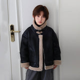 1-14T Kid Boy Girl Fur Integrated Jacket Leather Jacket Coats