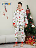 Family Matching Santa Claus Snowman Gingerbread Man Christmas Parent-Child Printed Loungewear Pajamas