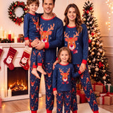 Family Matching Christmas Autumn Winter Parent-child Elk Contrasting Pajamas