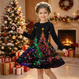 3-12Y Kid Girls Autumn Winter Christmas Long Sleeve 3D Dresses