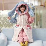 Kid Girl Coral Fleece Pajamas Autumn Winter Thick Flannel Bathrobe