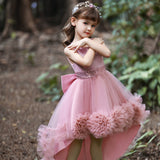 Kid Girl Princess Flowers Tails Piano Performance Dresses