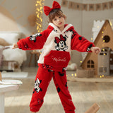 Kid Baby Girl Pajamas Autumn Winter Velvet Home Coral Pajamas