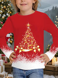 2-12T Kid Girl Cute Casual Fashion Christmas Print Long Sleeve T-shirt