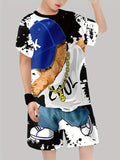 2026 New Sports Style Round Neck Short-sleeved Shorts Set Is Loose and Comfortable