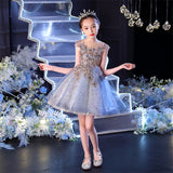 Kid Baby Girl Piano Performance Flower Birthday Dresses