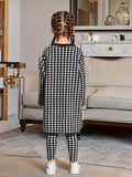 INS Jacket & Black Short Suspenders & Nine-point Pants Girls Three-piece Set