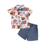 Kid Baby Boy Independence Day Summer Casual Short Sleeve 2 Pcs/ Set
