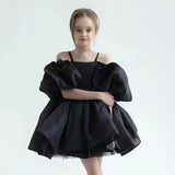 6M-12T Kid Baby Girl Princess Bubble Sleeve Fluffy Birthday Princess Performance Dress